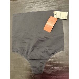 Yummie Seamless High Rise Black Shapewear Thong Sz Medium Large New! Nordstrom